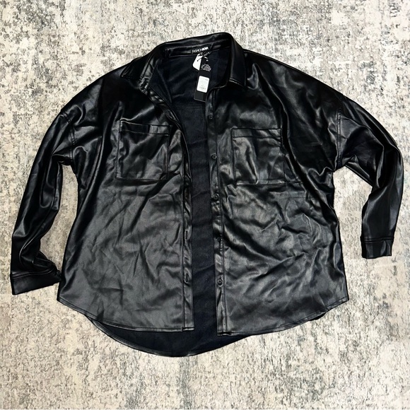 Leather Shirt/Jacket button up size Large - Picture 2 of 4